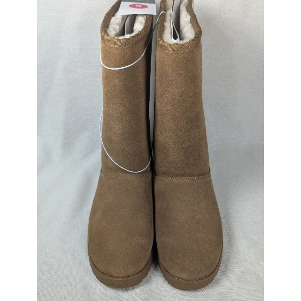 Universal Thread Sarah Suede Leather Boots Womens 5 Tan Shearling Lined‎ NWT